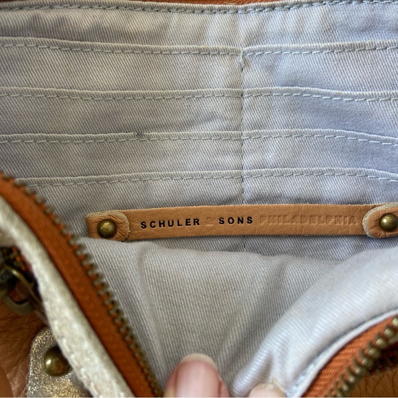 Anthropologie Schuler & Sons Philadelphia Distressed Metallic clutch - EUC - Picture 7 of 8